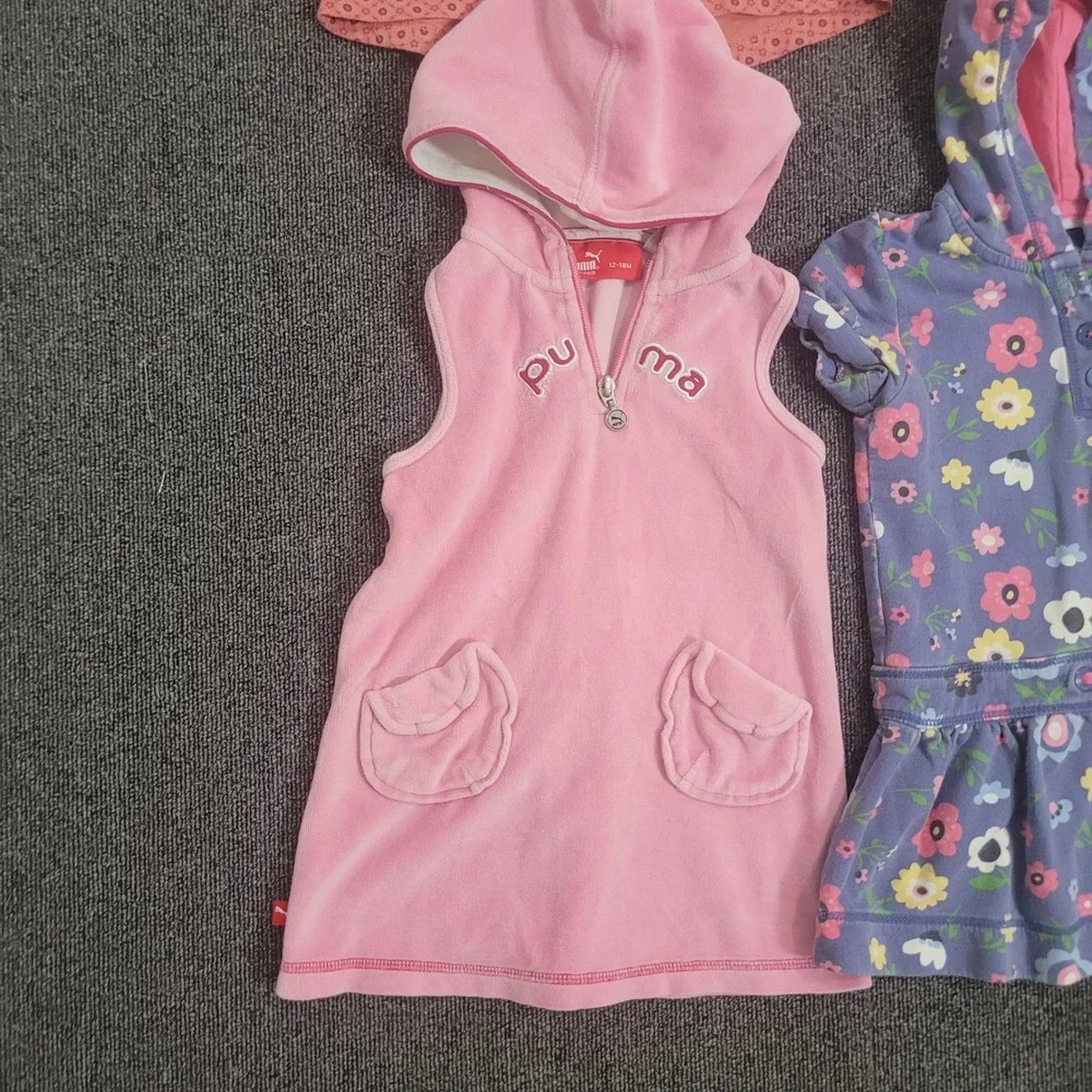 Gap Puma Old Navy 12-24M Dress Top Bundle Toddler Girl 5pc Floral Pink Purple